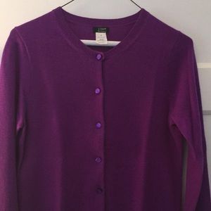 J Crew Purple Cashmere cardigan Medium